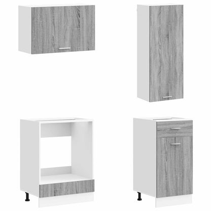 vidaXL Kitchen Unit LYON 8 pcs Grey Sonoma Engineered Wood