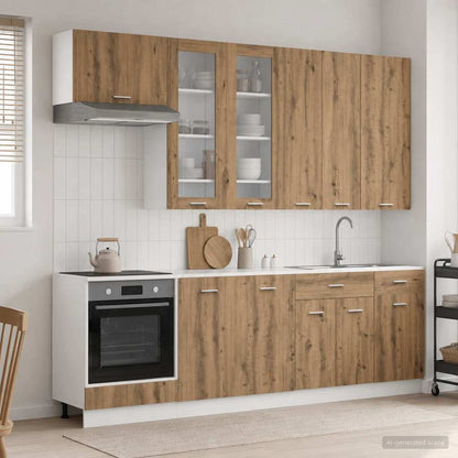 vidaXL Kitchen Unit LYON 8 pcs Artisan Oak Engineered Wood
