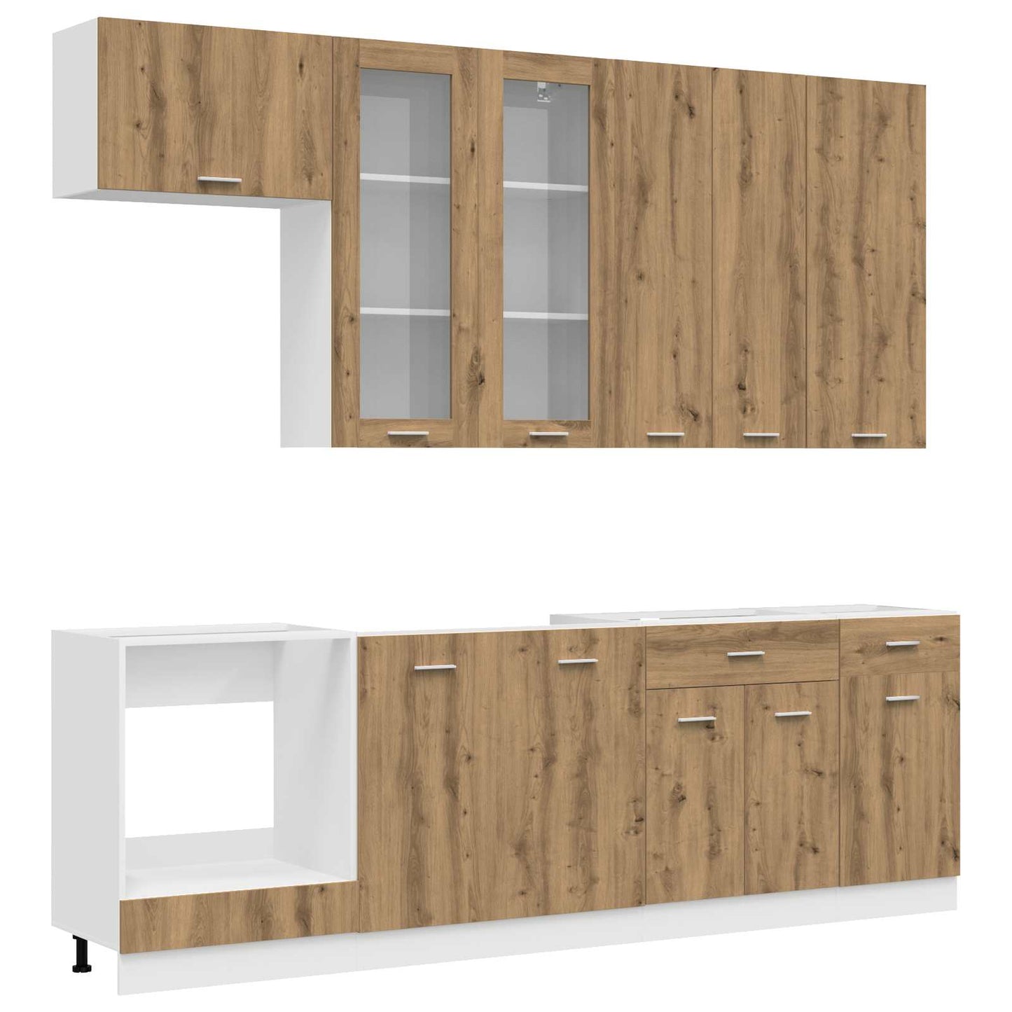 vidaXL Kitchen Unit LYON 8 pcs Artisan Oak Engineered Wood