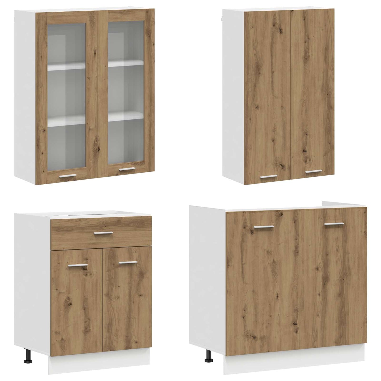 vidaXL Kitchen Unit LYON 8 pcs Artisan Oak Engineered Wood