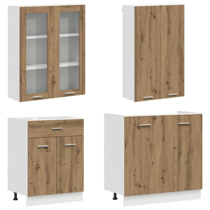 vidaXL Kitchen Unit LYON 8 pcs Artisan Oak Engineered Wood