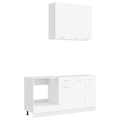 vidaXL Kitchen Unit LYON 5 pcs White Engineered Wood