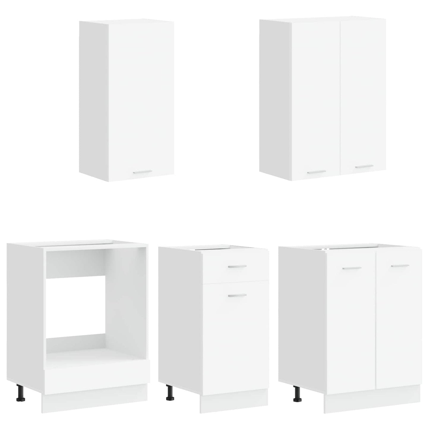 vidaXL Kitchen Unit LYON 5 pcs White Engineered Wood