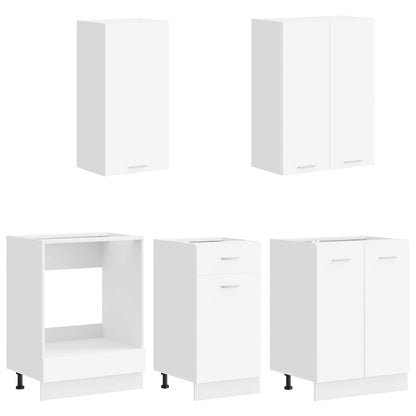 vidaXL Kitchen Unit LYON 5 pcs White Engineered Wood