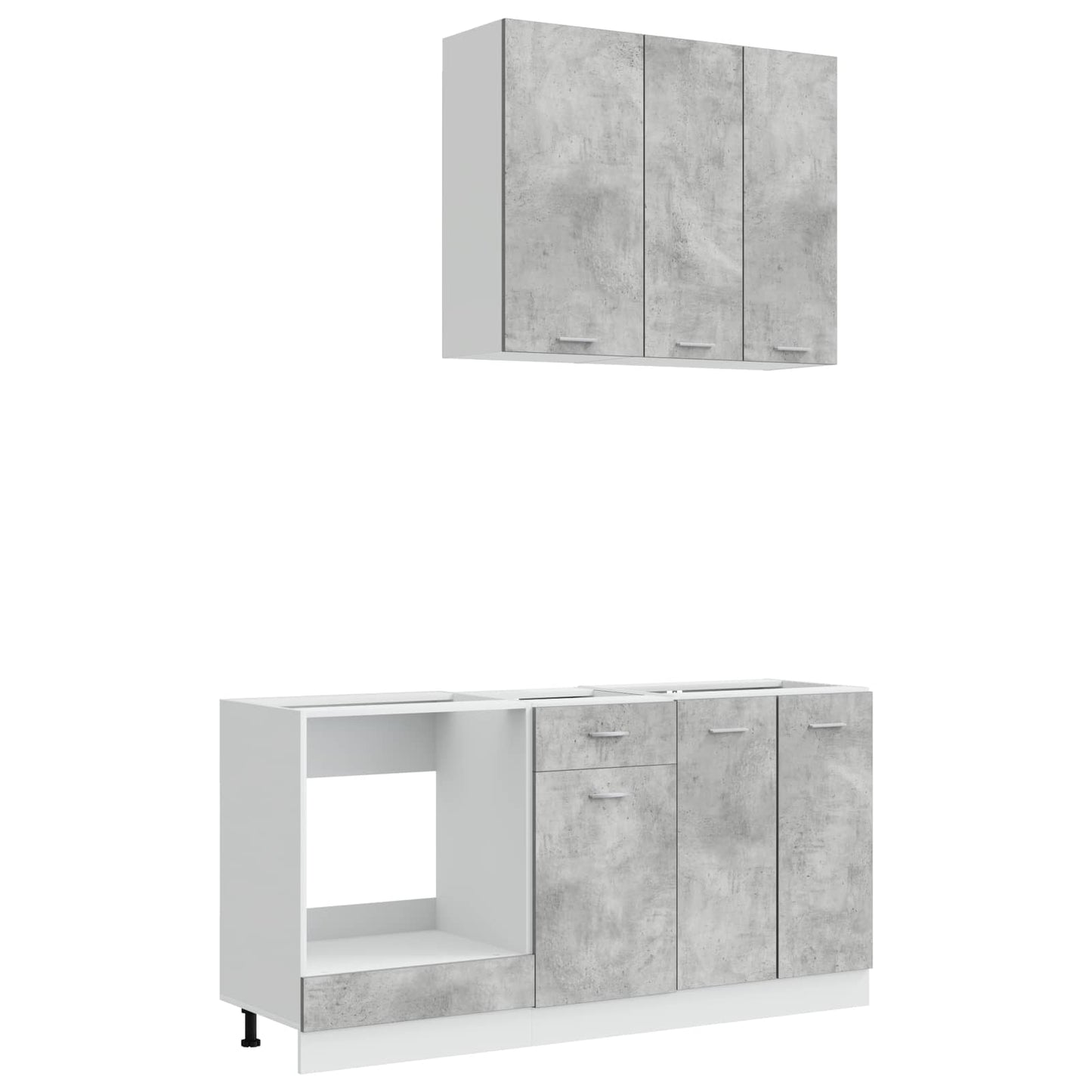 vidaXL Kitchen Unit LYON 5 pcs Concrete Grey Engineered Wood