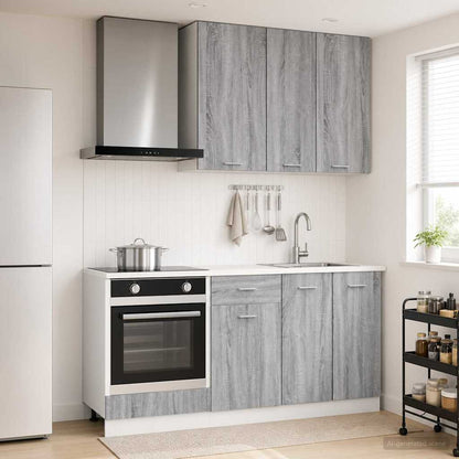 vidaXL Kitchen Unit LYON 5 pcs Grey Sonoma Engineered Wood