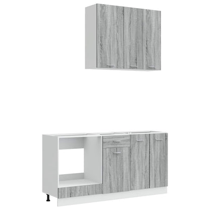 vidaXL Kitchen Unit LYON 5 pcs Grey Sonoma Engineered Wood