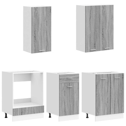 vidaXL Kitchen Unit LYON 5 pcs Grey Sonoma Engineered Wood