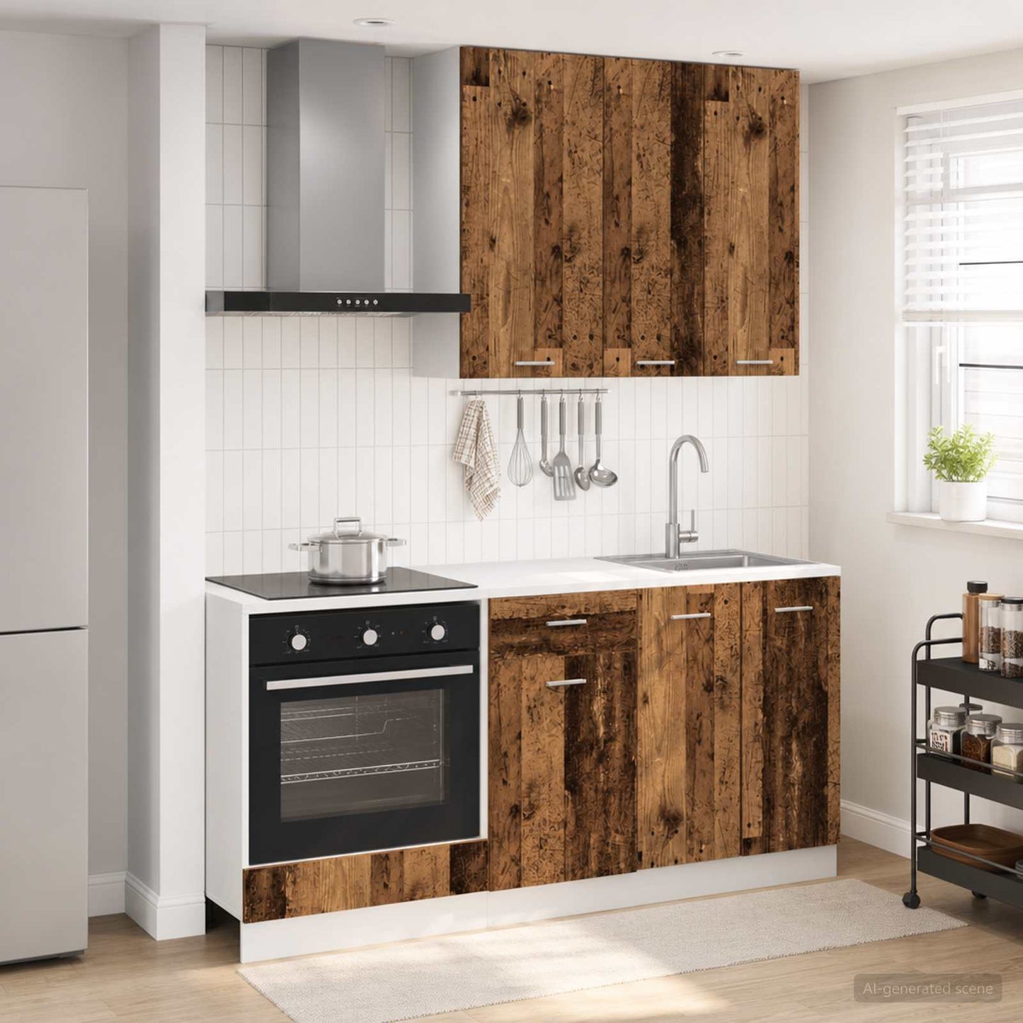vidaXL Kitchen Unit LYON 5 pcs Old Wood Engineered Wood