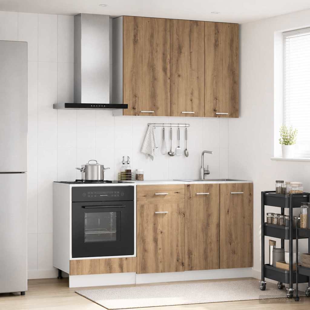 vidaXL Kitchen Unit LYON 5 pcs Artisan Oak Engineered Wood