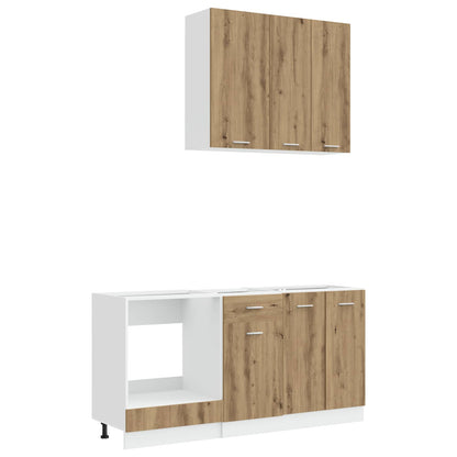 vidaXL Kitchen Unit LYON 5 pcs Artisan Oak Engineered Wood