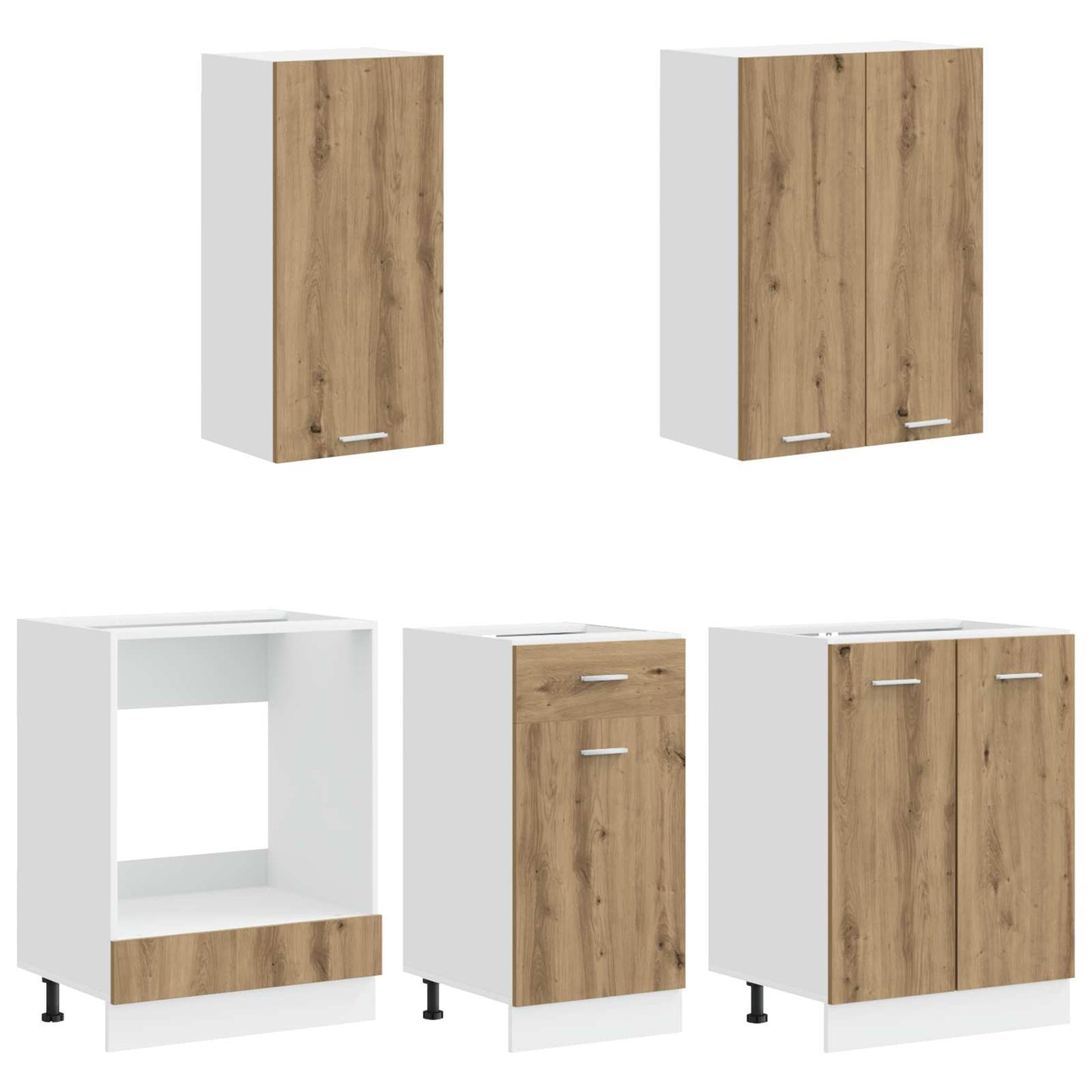 vidaXL Kitchen Unit LYON 5 pcs Artisan Oak Engineered Wood