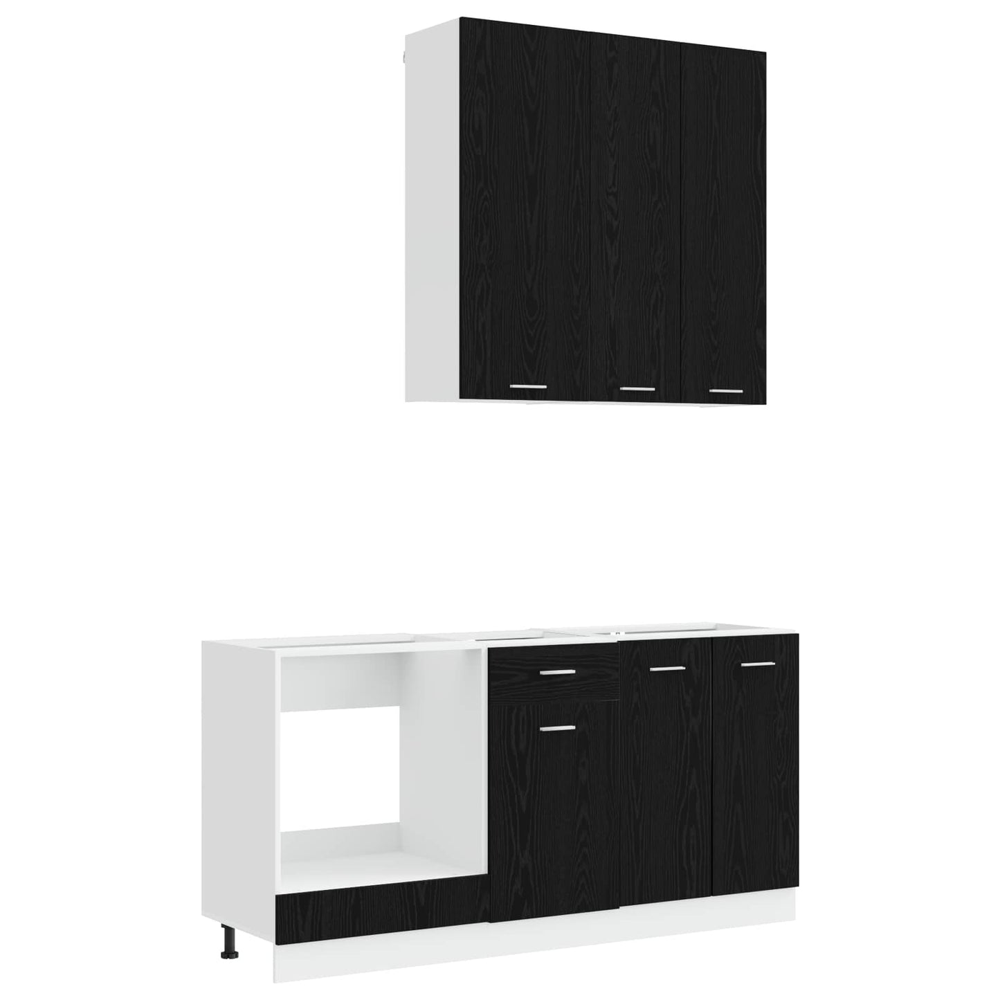 vidaXL Kitchen Unit LYON 5 pcs Black Oak Engineered Wood