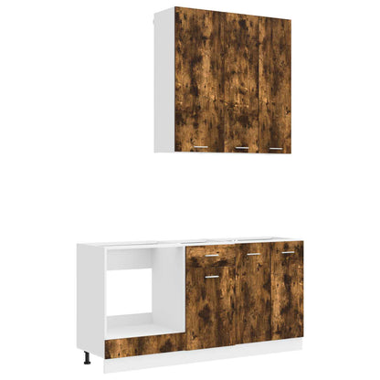 vidaXL Kitchen Unit LYON 5 pcs Smoked Oak Engineered Wood