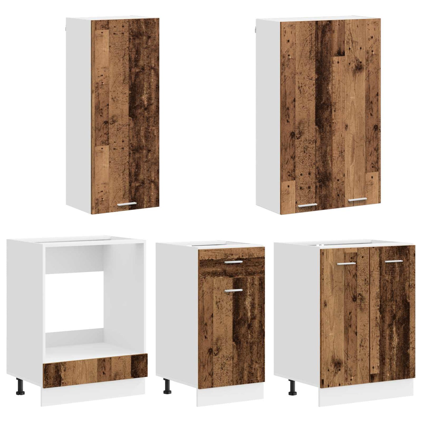 vidaXL Kitchen Unit LYON 5 pcs Old Wood Engineered Wood