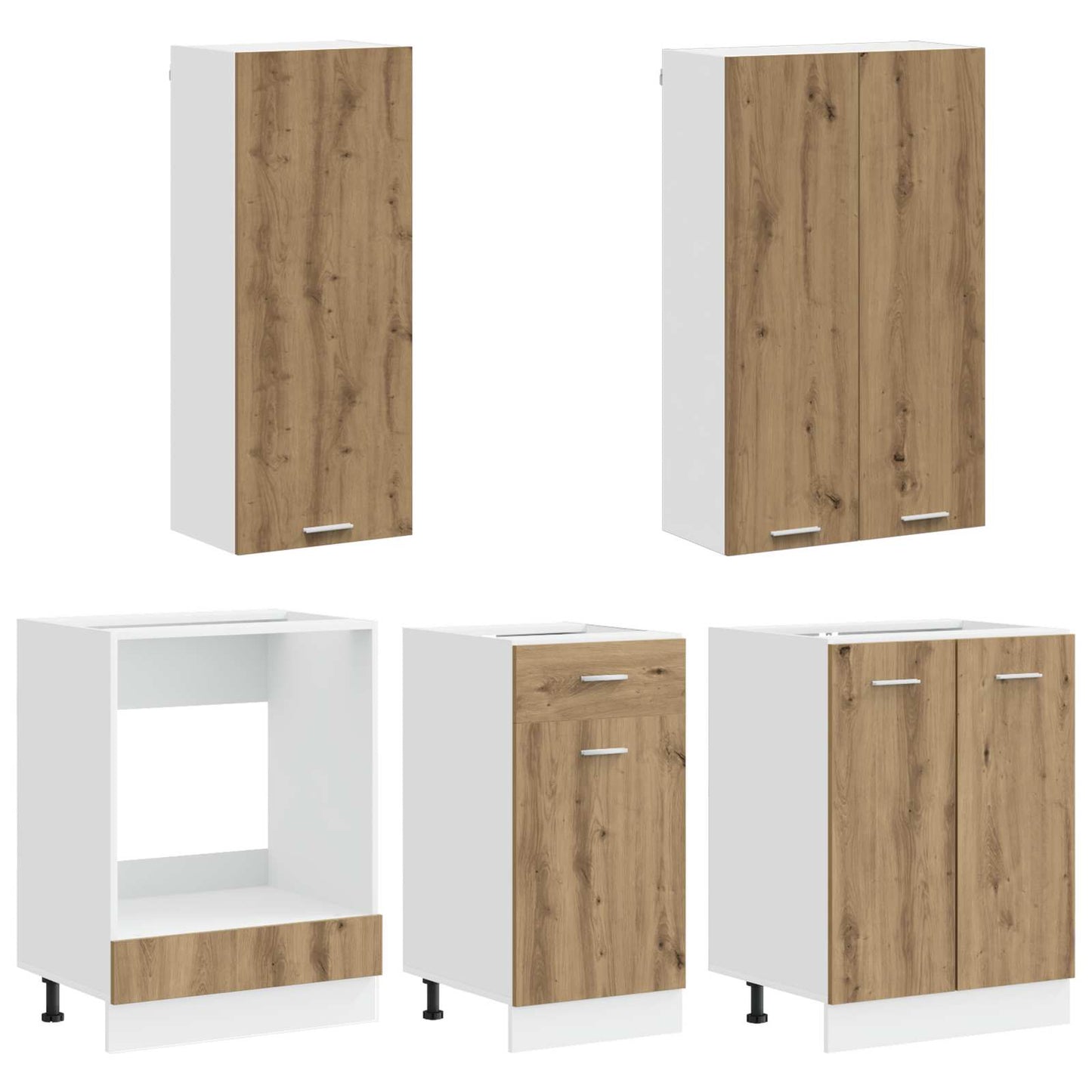 vidaXL Kitchen Unit LYON 5 pcs Artisan Oak Engineered Wood