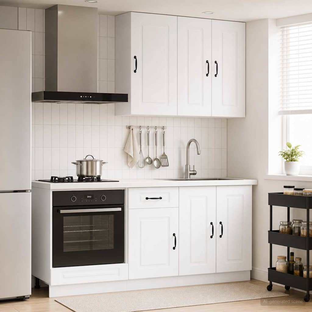 vidaXL Kitchen Unit KALMAR 5 pcs White Engineered Wood