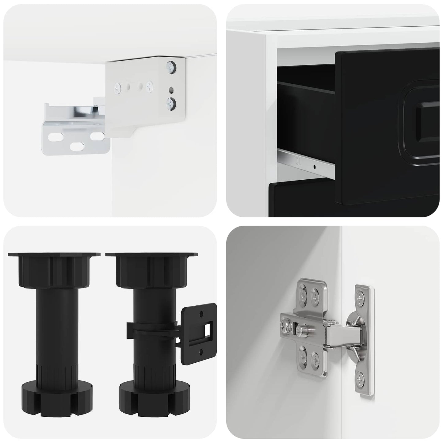 vidaXL Kitchen Unit KALMAR 5 pcs Black Engineered Wood