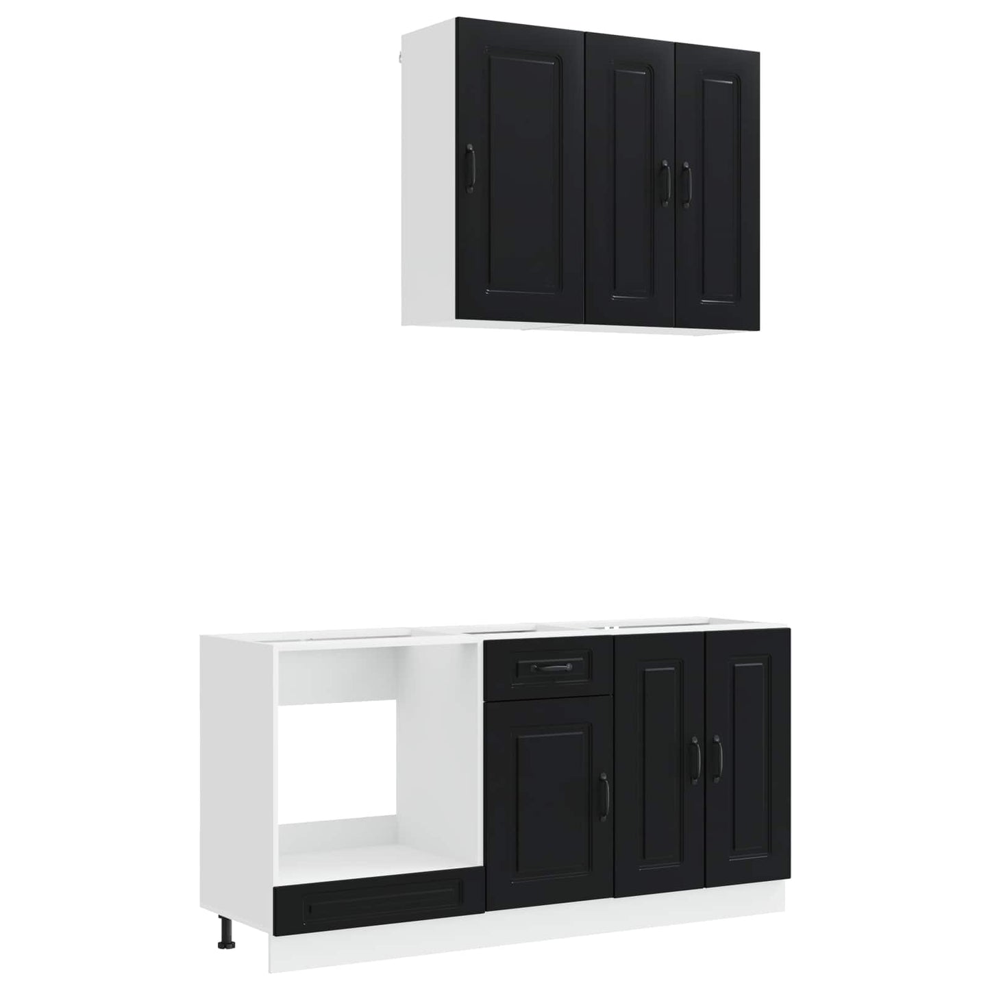 vidaXL Kitchen Unit KALMAR 5 pcs Black Engineered Wood