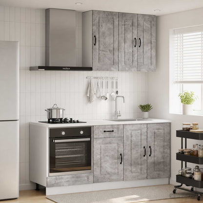 vidaXL Kitchen Unit KALMAR 5 pcs Concrete Grey Engineered Wood