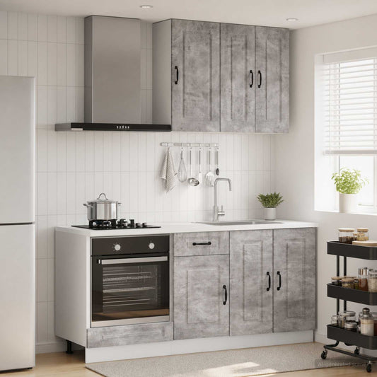 vidaXL Kitchen Unit KALMAR 5 pcs Concrete Grey Engineered Wood