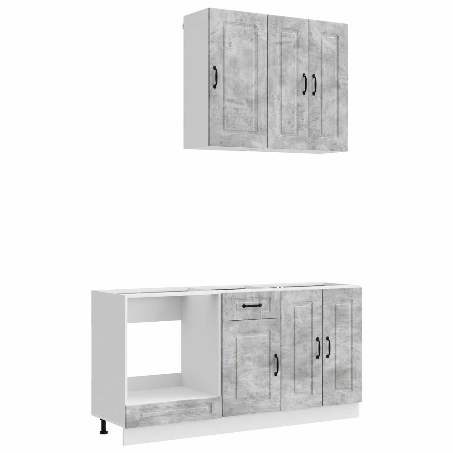vidaXL Kitchen Unit KALMAR 5 pcs Concrete Grey Engineered Wood