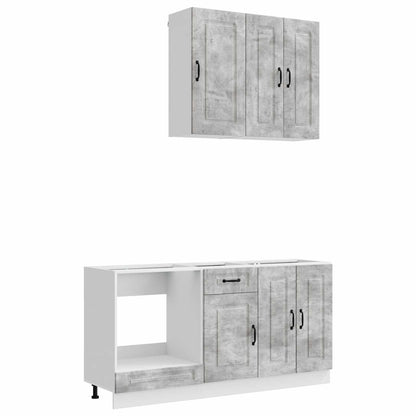 vidaXL Kitchen Unit KALMAR 5 pcs Concrete Grey Engineered Wood
