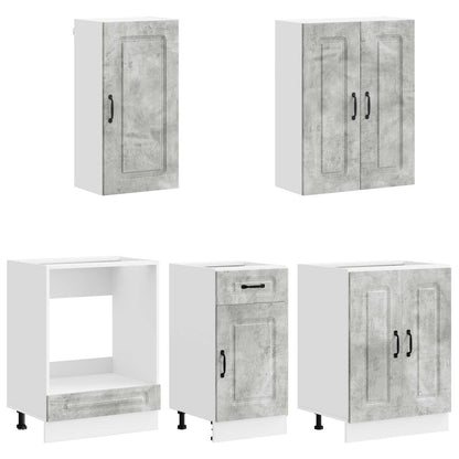 vidaXL Kitchen Unit KALMAR 5 pcs Concrete Grey Engineered Wood