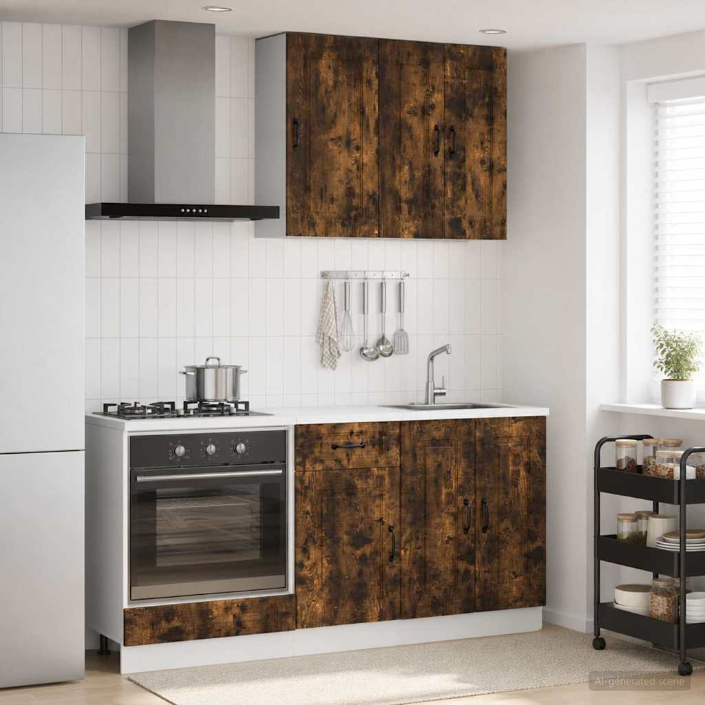 vidaXL Kitchen Unit KALMAR 5 pcs Smoked Oak Engineered Wood