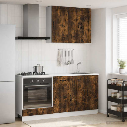 vidaXL Kitchen Unit KALMAR 5 pcs Smoked Oak Engineered Wood