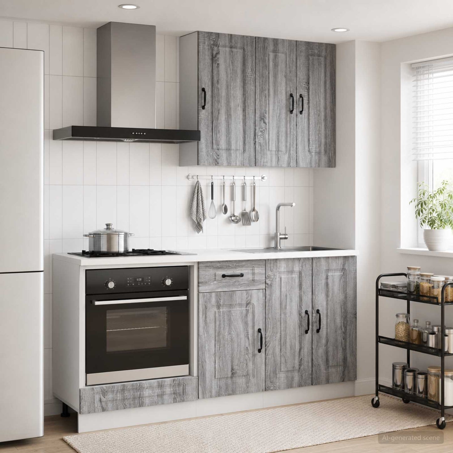 vidaXL Kitchen Unit KALMAR 5 pcs Grey Sonoma Engineered Wood