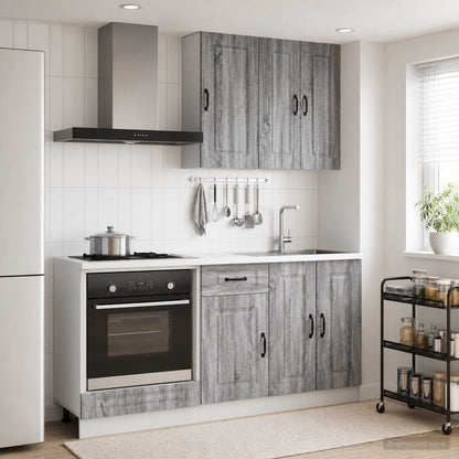 vidaXL Kitchen Unit KALMAR 5 pcs Grey Sonoma Engineered Wood