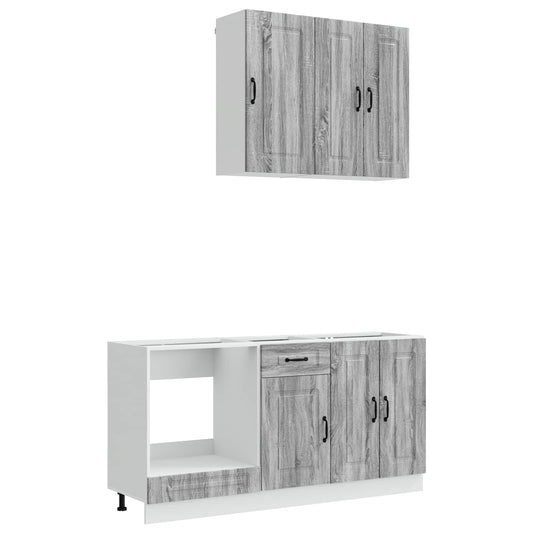 vidaXL Kitchen Unit KALMAR 5 pcs Grey Sonoma Engineered Wood