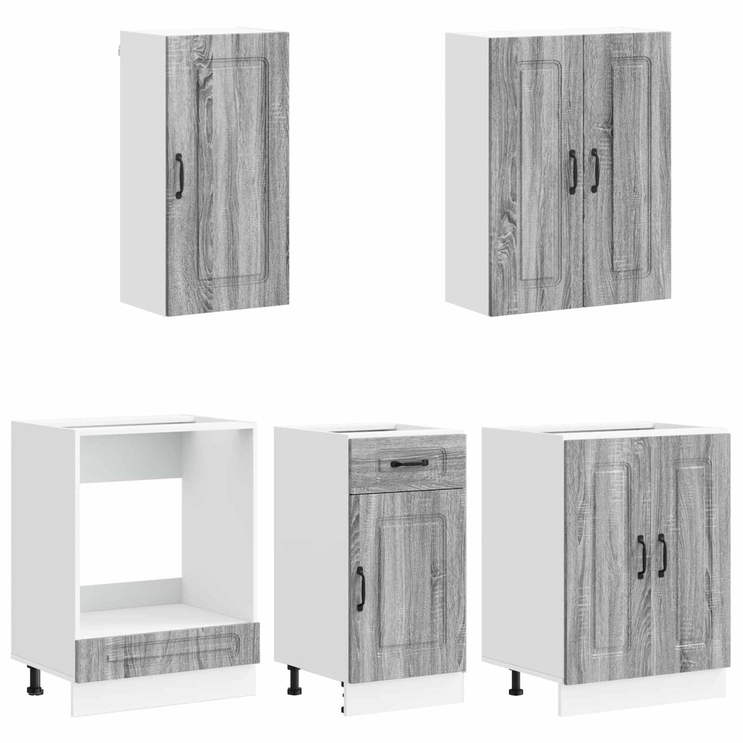 vidaXL Kitchen Unit KALMAR 5 pcs Grey Sonoma Engineered Wood
