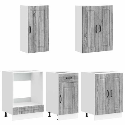 vidaXL Kitchen Unit KALMAR 5 pcs Grey Sonoma Engineered Wood