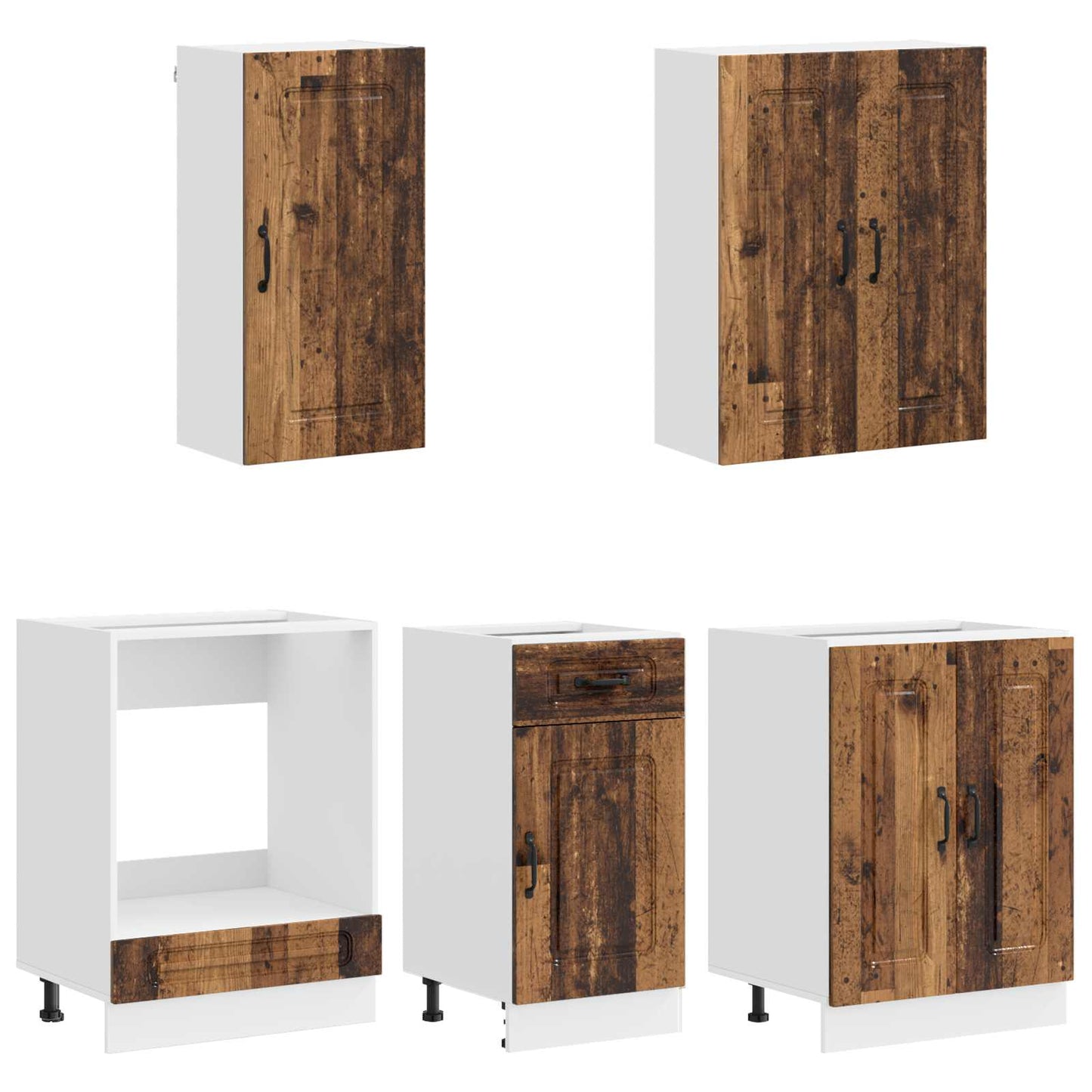 vidaXL Kitchen Unit KALMAR 5 pcs Old Wood Engineered Wood