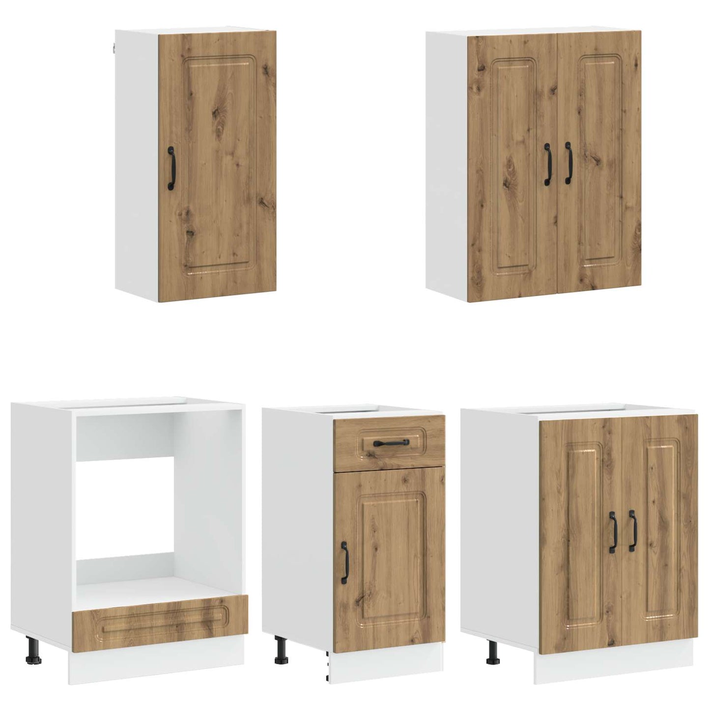 vidaXL Kitchen Unit KALMAR 5 pcs Artisan Oak Engineered Wood