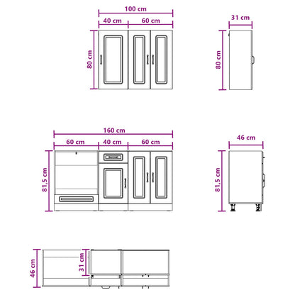 vidaXL Kitchen Unit KALMAR 5 pcs Artisan Oak Engineered Wood