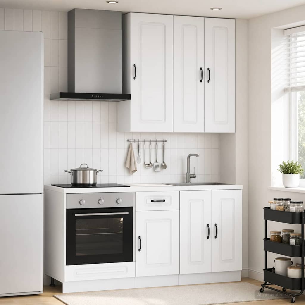 vidaXL Kitchen Unit KALMAR 5 pcs White Engineered Wood