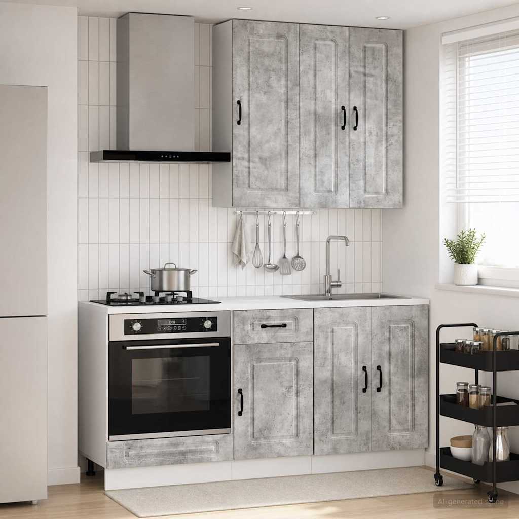 vidaXL Kitchen Unit KALMAR 5 pcs Concrete Grey Engineered Wood