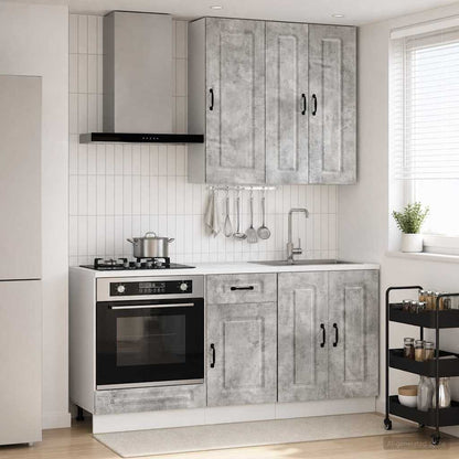 vidaXL Kitchen Unit KALMAR 5 pcs Concrete Grey Engineered Wood