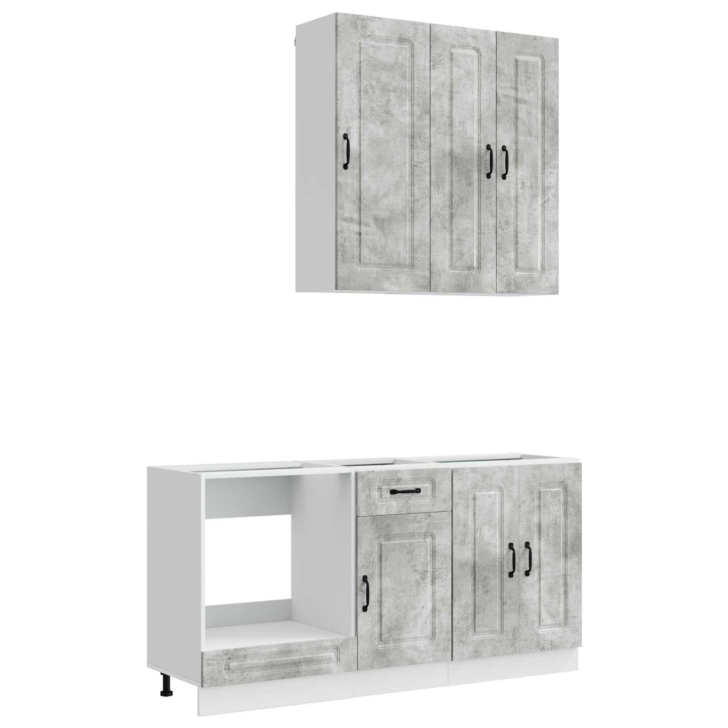 vidaXL Kitchen Unit KALMAR 5 pcs Concrete Grey Engineered Wood