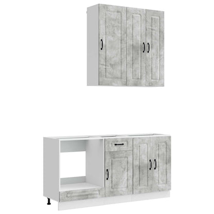 vidaXL Kitchen Unit KALMAR 5 pcs Concrete Grey Engineered Wood