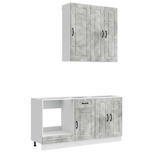 vidaXL Kitchen Unit KALMAR 5 pcs Concrete Grey Engineered Wood