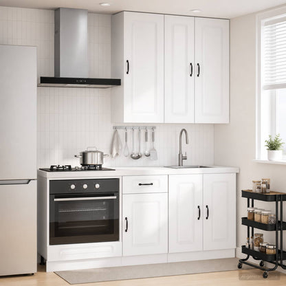 vidaXL Kitchen Unit KALMAR 5 pcs High Gloss White Engineered Wood