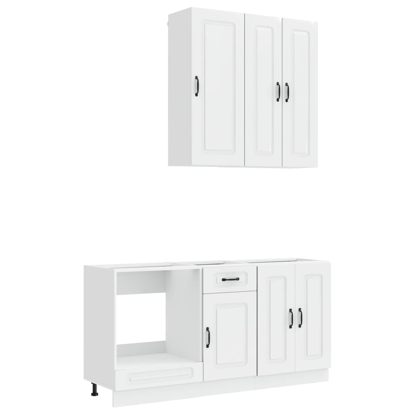vidaXL Kitchen Unit KALMAR 5 pcs High Gloss White Engineered Wood