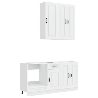 vidaXL Kitchen Unit KALMAR 5 pcs High Gloss White Engineered Wood