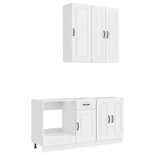 vidaXL Kitchen Unit KALMAR 5 pcs High Gloss White Engineered Wood
