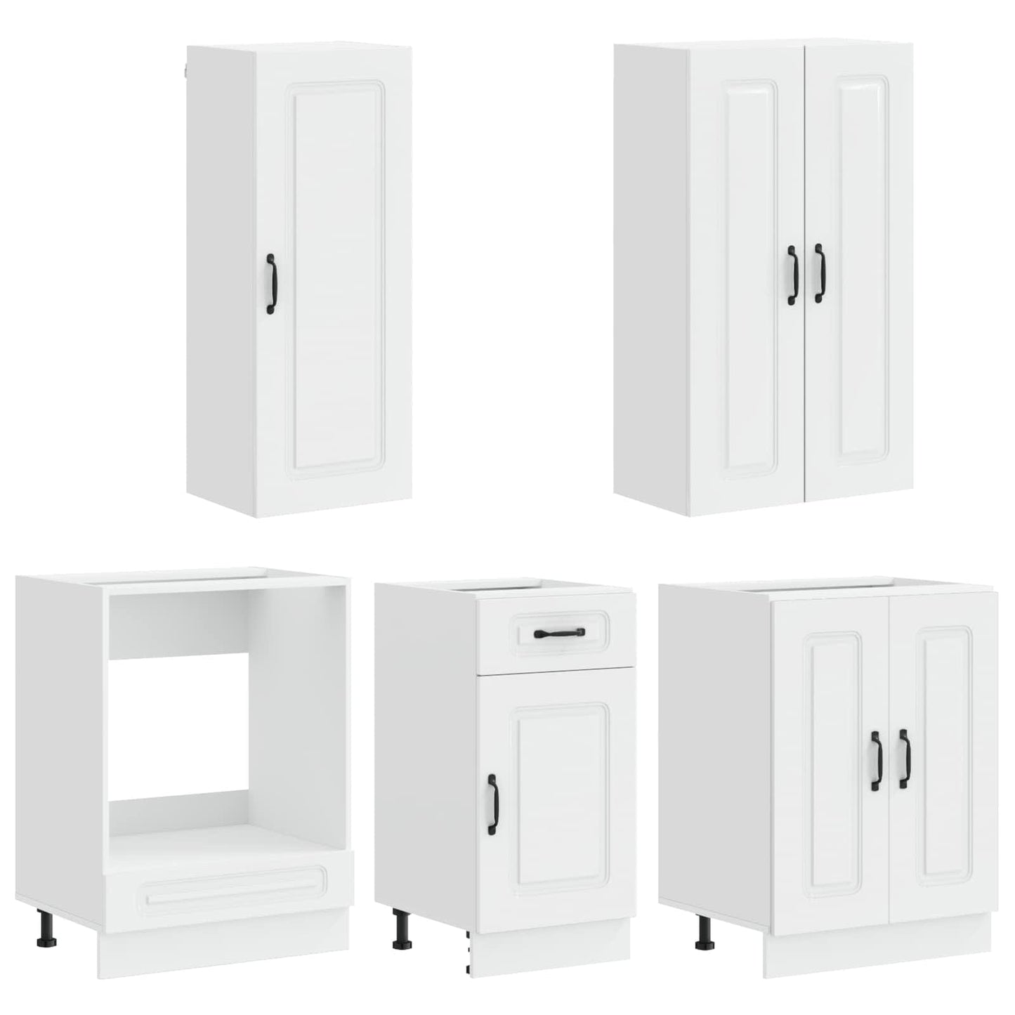 vidaXL Kitchen Unit KALMAR 5 pcs High Gloss White Engineered Wood