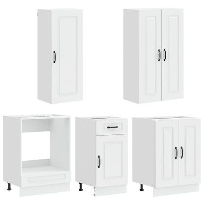 vidaXL Kitchen Unit KALMAR 5 pcs High Gloss White Engineered Wood